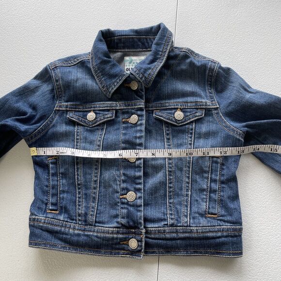 Old Navy Girls Blue Denim Jean Trucker Jacket Long Sleeve Size XS Pockets Casual - Picture 6 of 8
